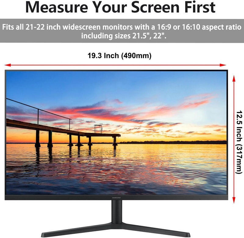 Twugs 2 Pack Computer Privacy Screen Shield Compatible for 23.6/23.8/24 Inch 16:9 Widescreen Desktop Monitor - Anti Glare & Blue Light Filter - Hanging Design for Easy On/Off - Image 4